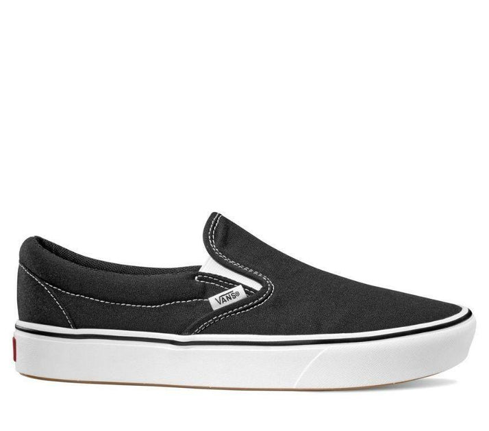 Grey and white slip on vans top