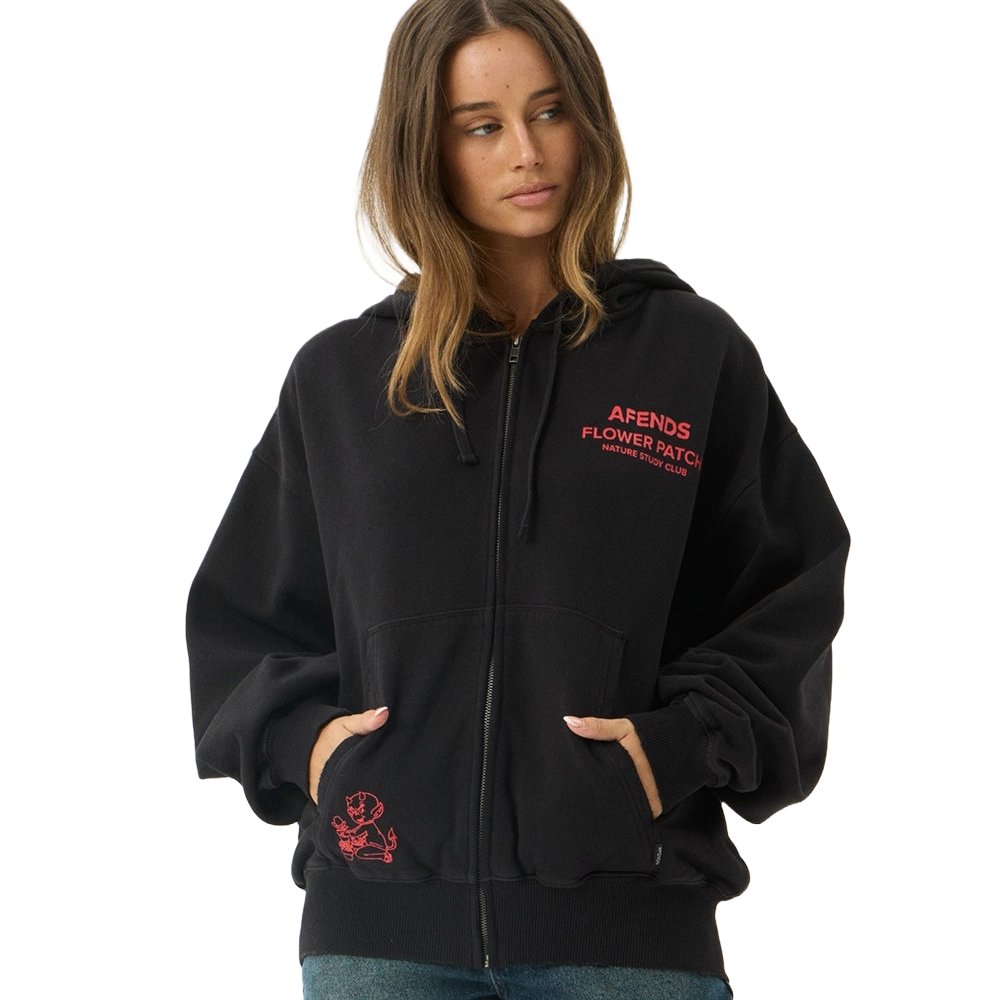 Afends Flower Patch Boxy Zip Hoodie