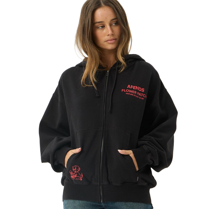Afends Flower Patch Boxy Zip Hoodie