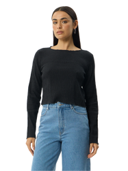 Afends Focus Seersucker Womens LS Top