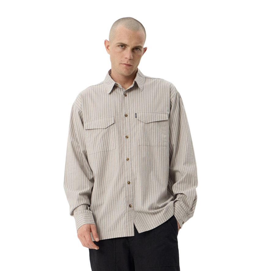 Afends Lennox Oversize Striped LS Shirt
