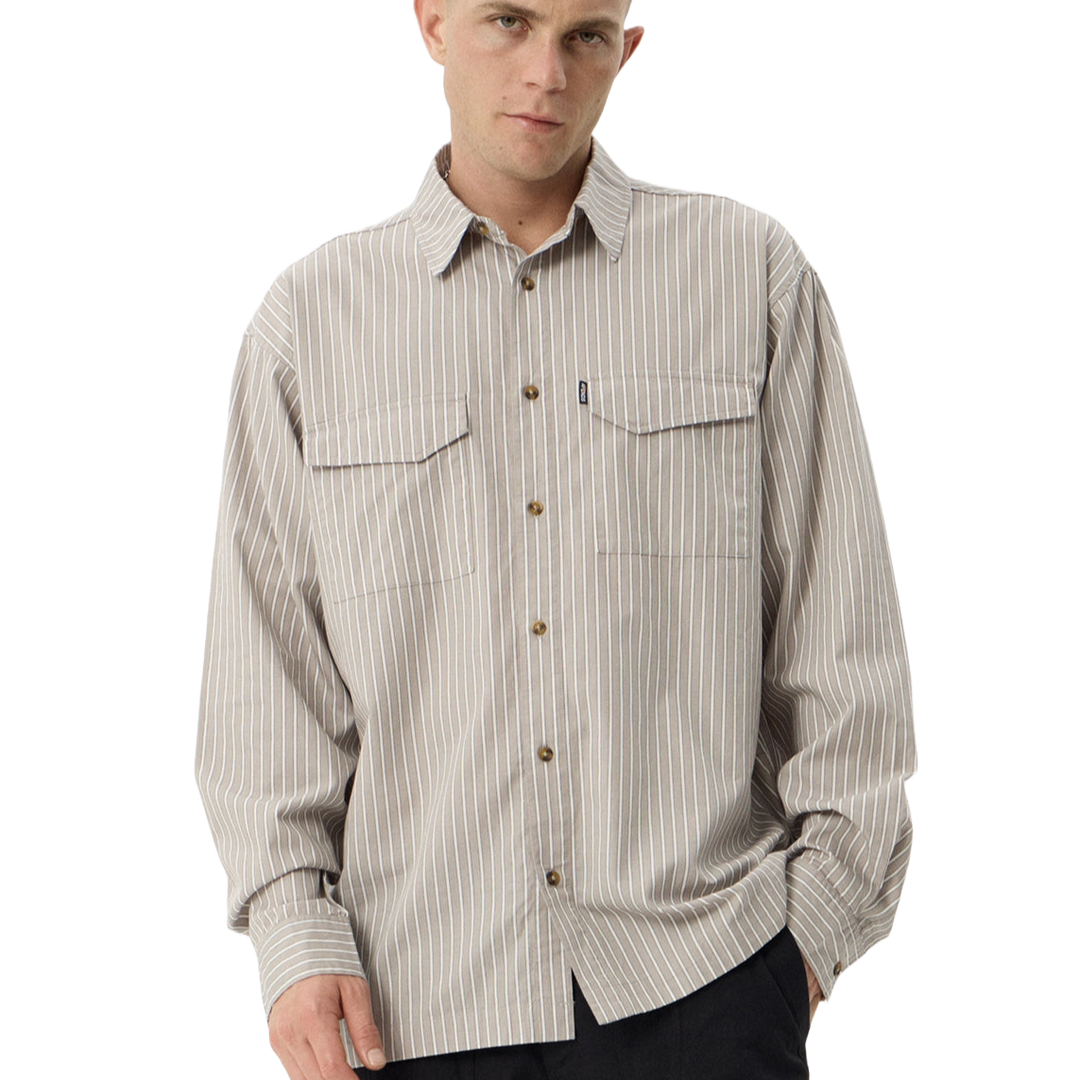 Afends Lennox Oversize Striped LS Shirt