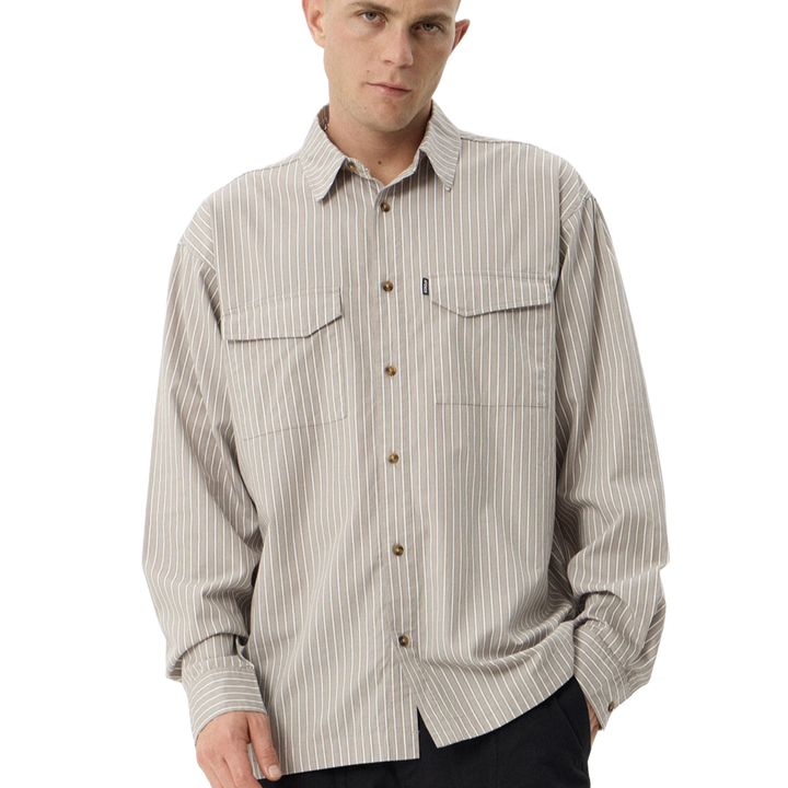 Afends Lennox Oversize Striped LS Shirt