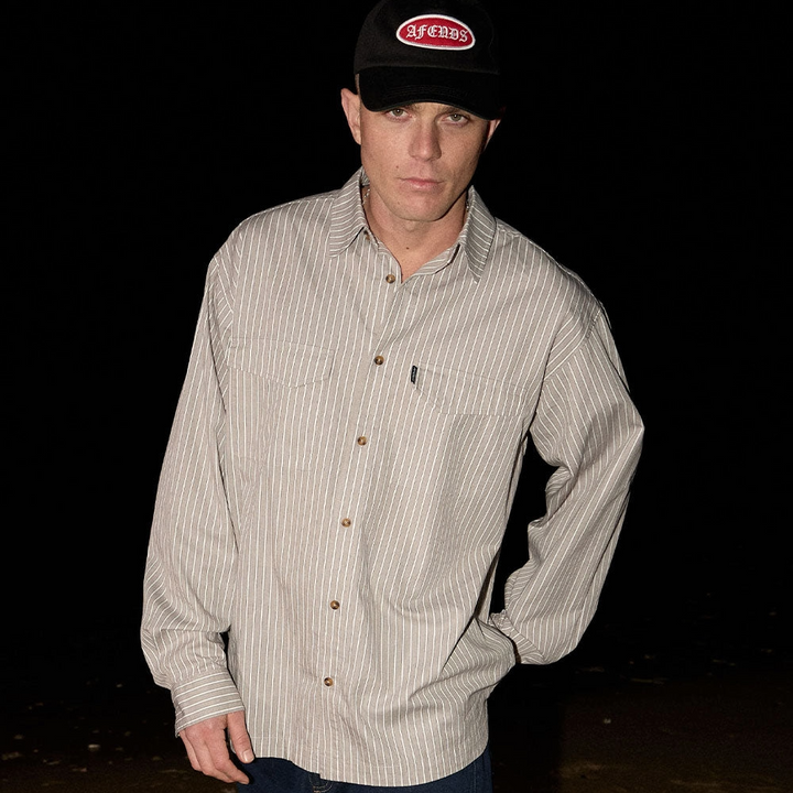 Afends Lennox Oversize Striped LS Shirt