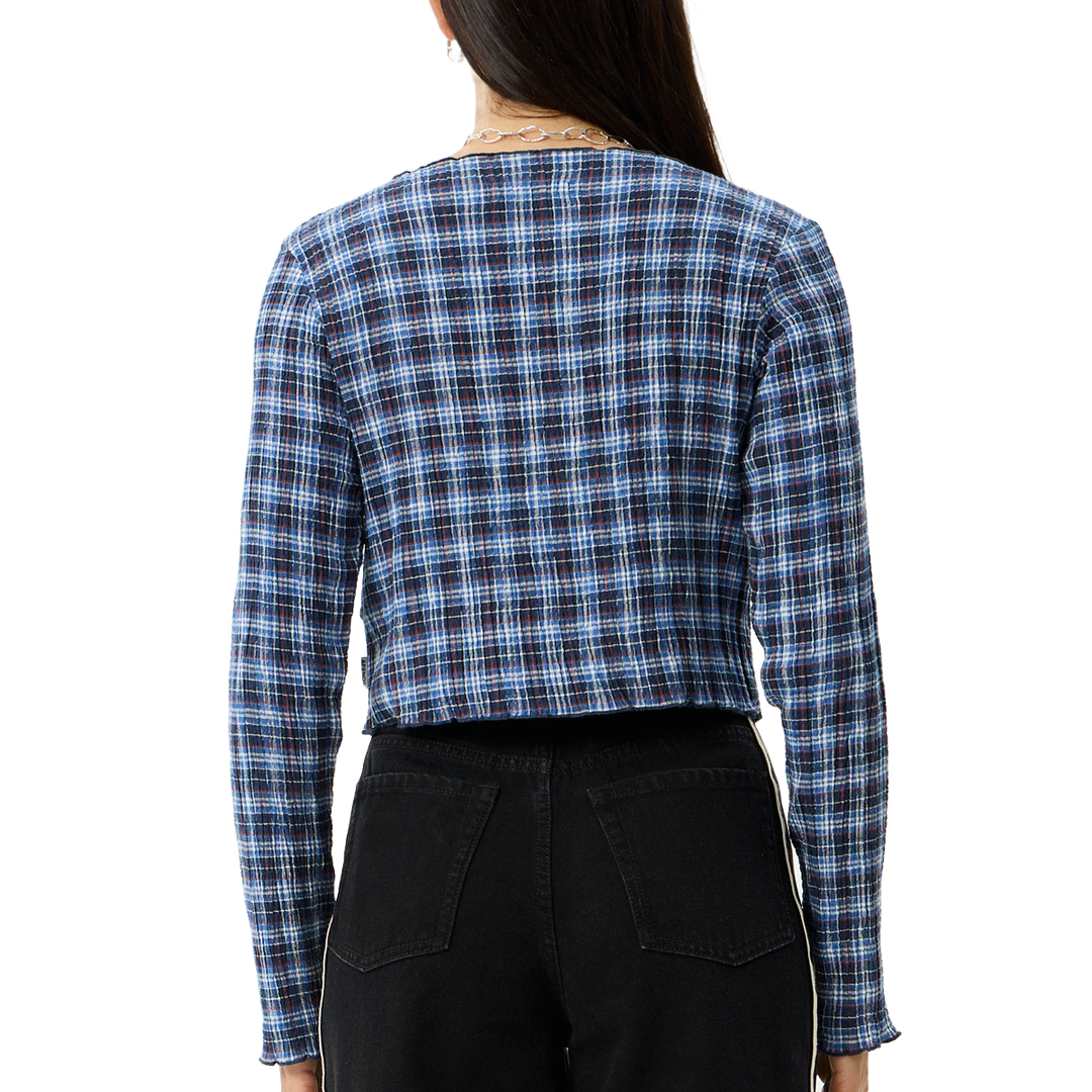 Afends Mountains Seersucker Womens LS Top