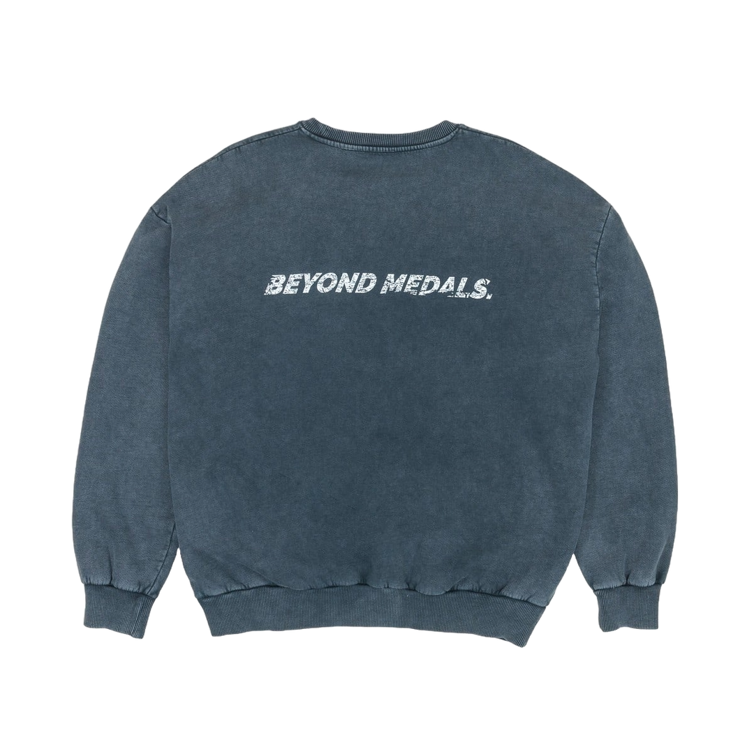 Beyond Medals Distressed Logo Crewneck