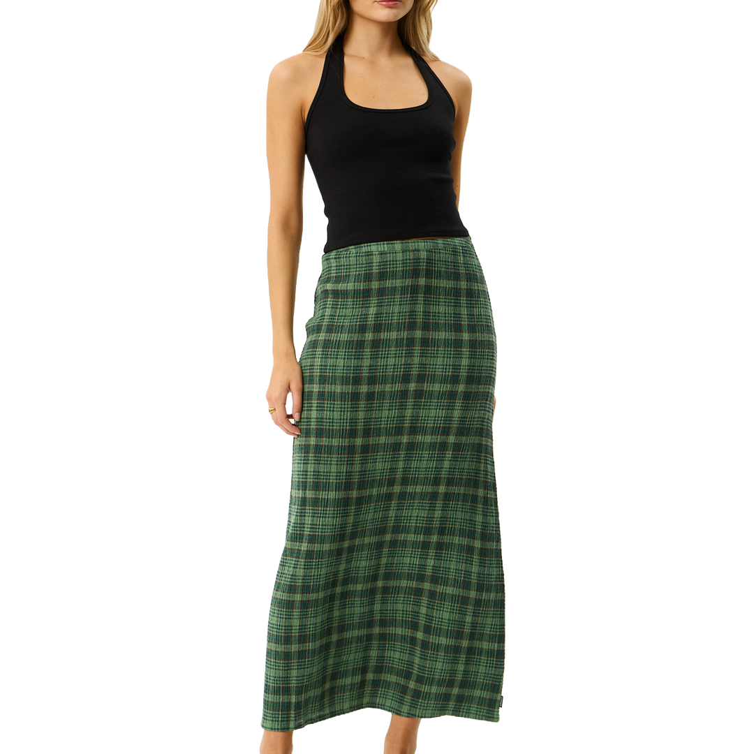 Afends Lonnie Seersucker Maxi Skirt