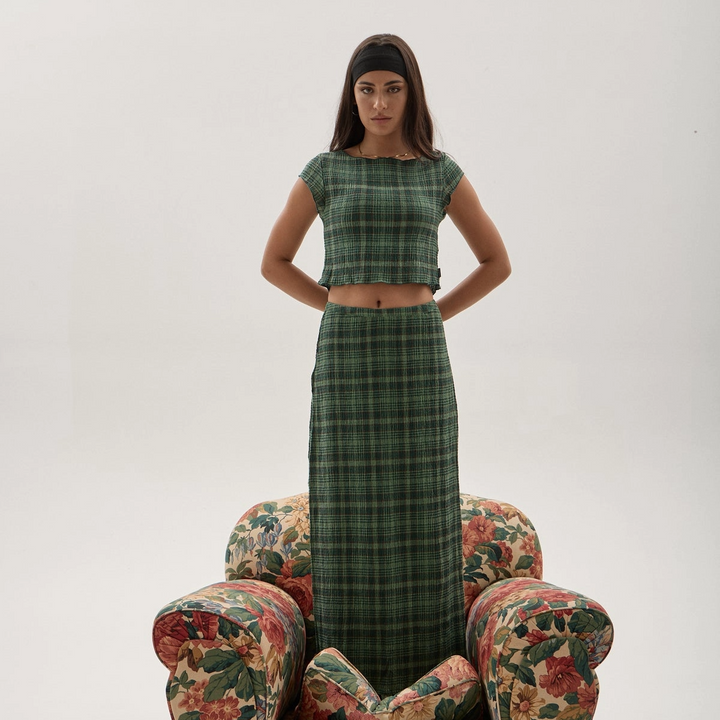 Afends Lonnie Seersucker Maxi Skirt
