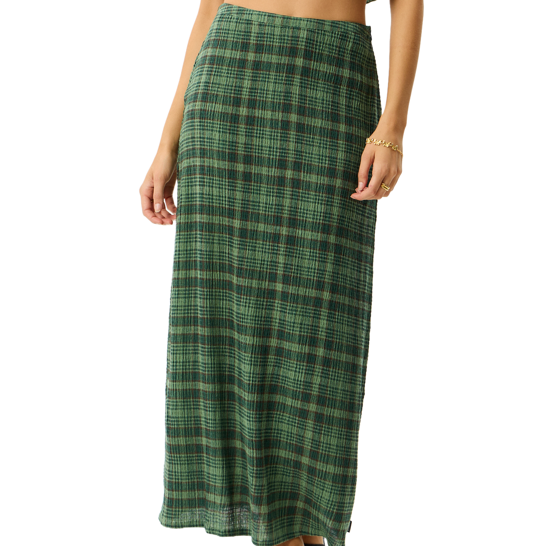 Afends Lonnie Seersucker Maxi Skirt